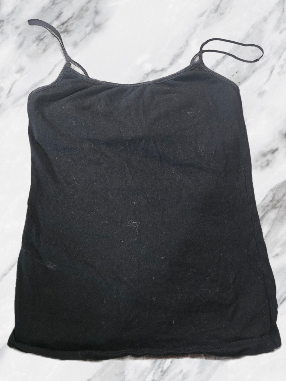 0Black Camisole With Shelf Bra